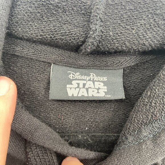 DISNEY Parks Star Wars Rogue One Black Silver Bling Hoodie Sweater Size Medium - Picture 5 of 7